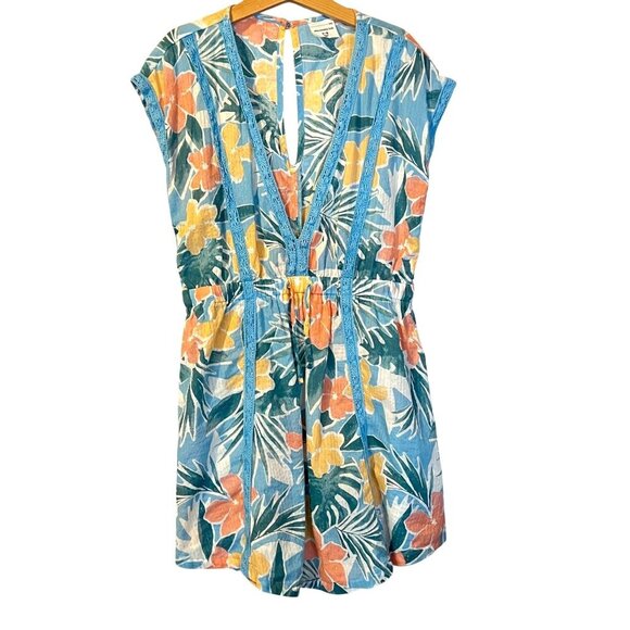 Abercrombie Kids Tropical Floral Print Swim Cover Up 9/10 Summer Vacation - Picture 1 of 7